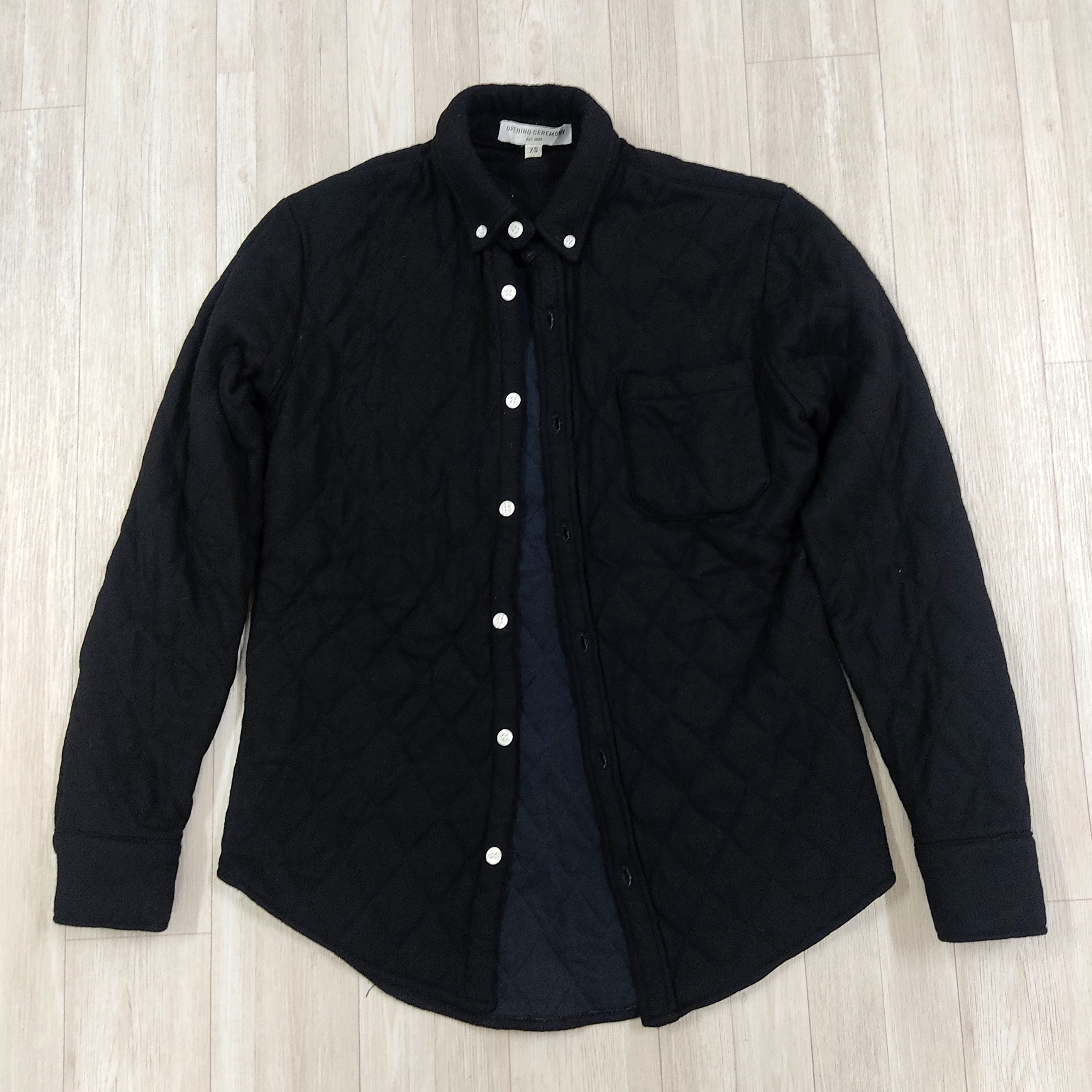 OPENING CEREMONY Wool Quilted Button-Up Shirt Jacket - 6