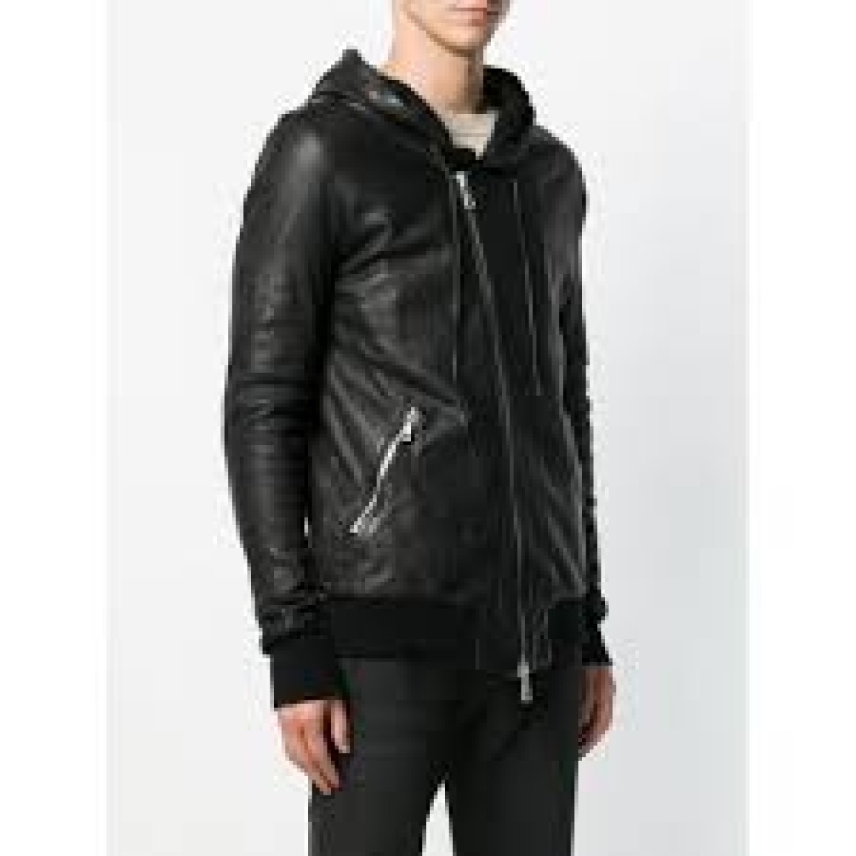 Giorgio Brato - Washed leather hooded jacket.Like Rick Owens or Julius - 1