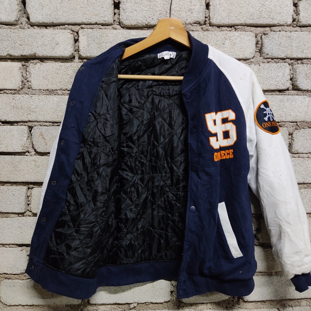 One Piece - One Piece Pirate King Anime Big Logo Bomber Varsity Jacket - 4