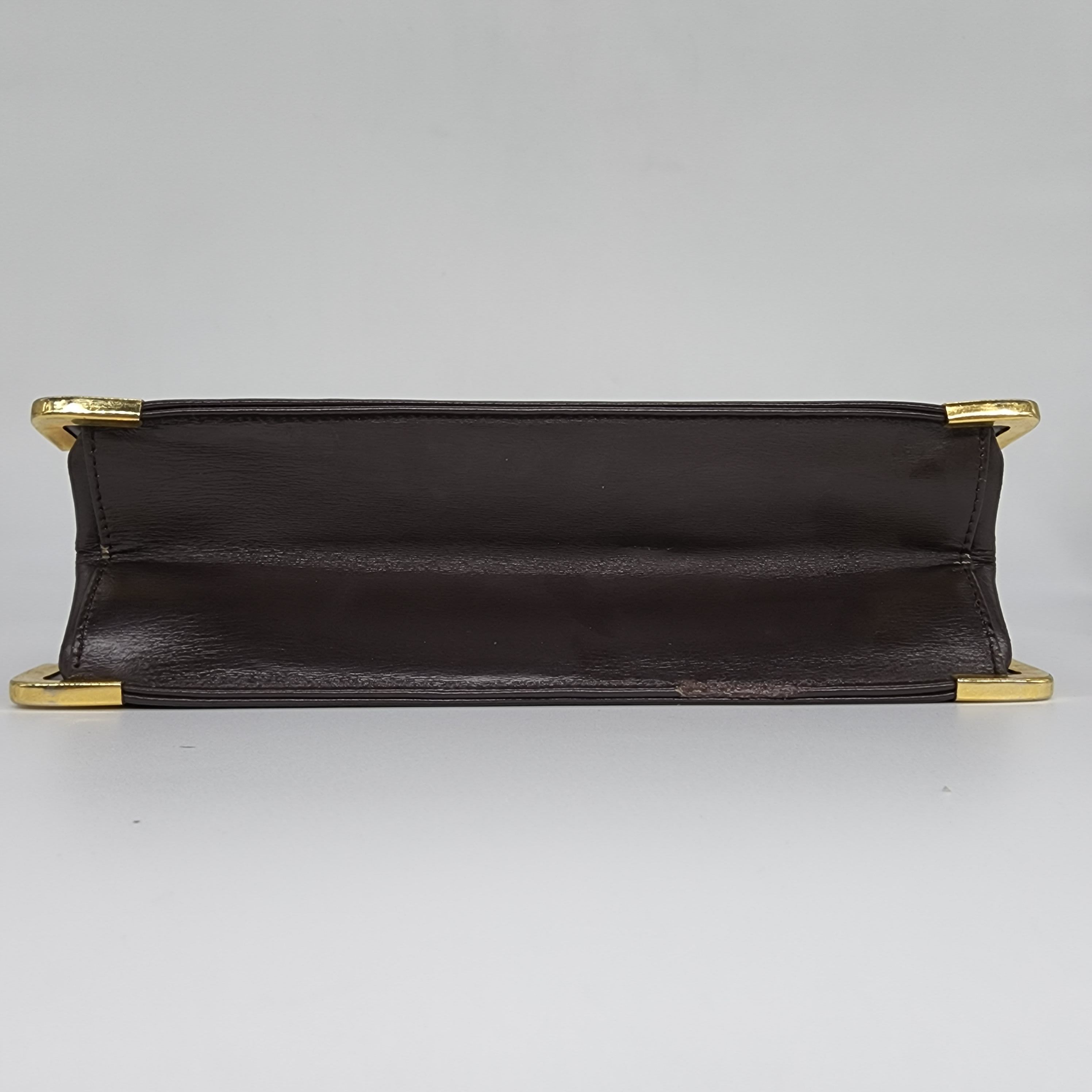 Dior - Brown Leather w/ Oblique Detail Shoulder Bag - 5
