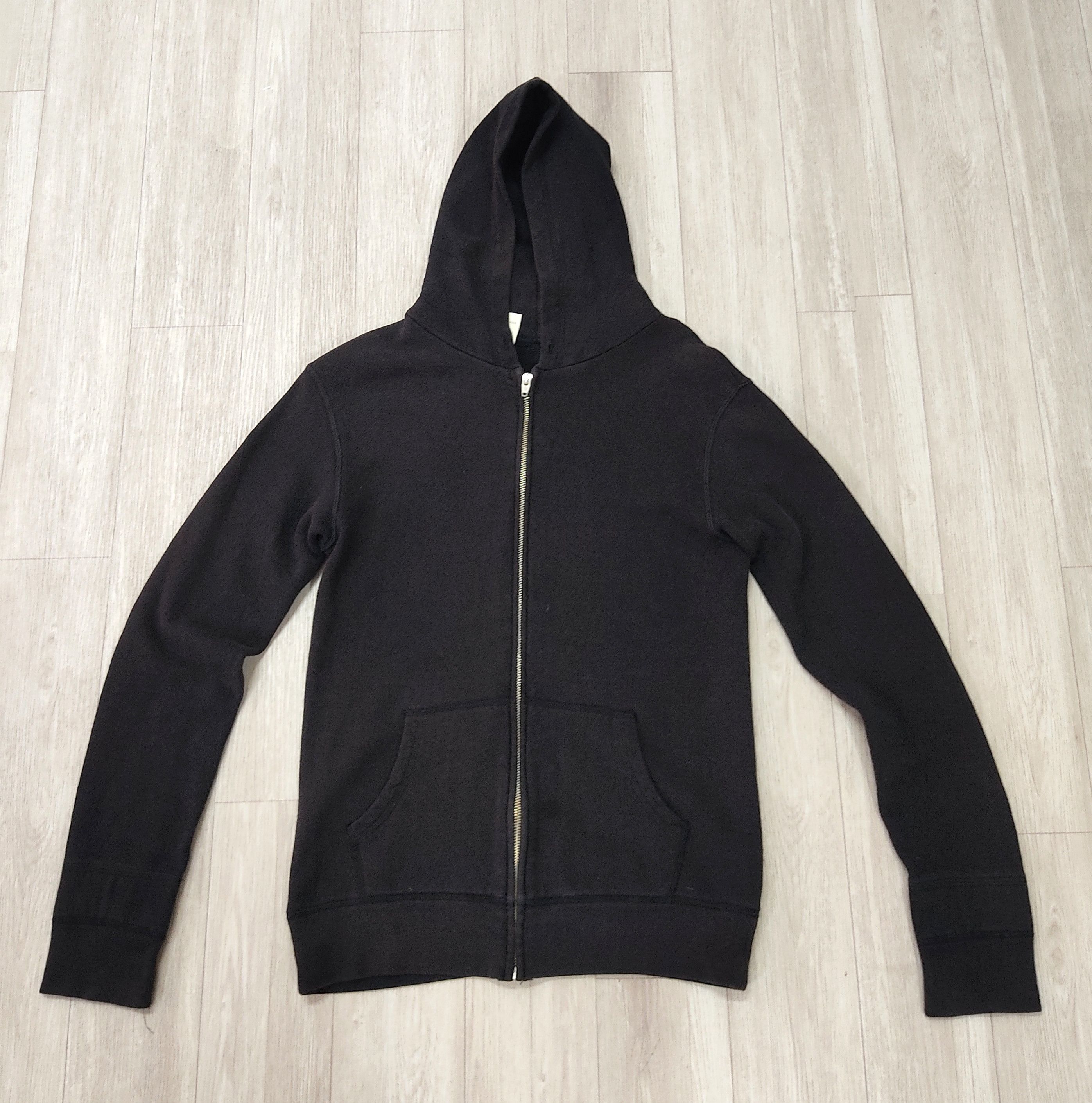 N. HOOLYWOOD Plain Black Zipper Hoodie Sweatshirt - 2