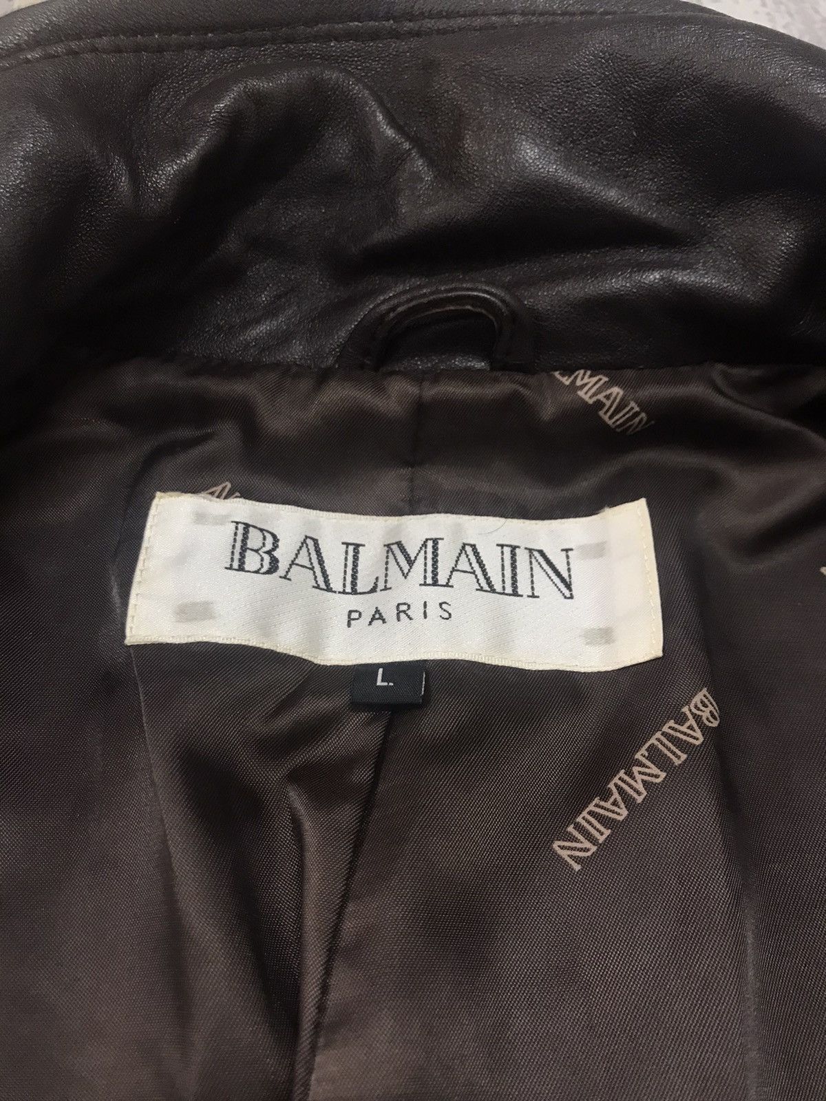 Balmain Designer Branded Paris Leather Long Jacket - 10