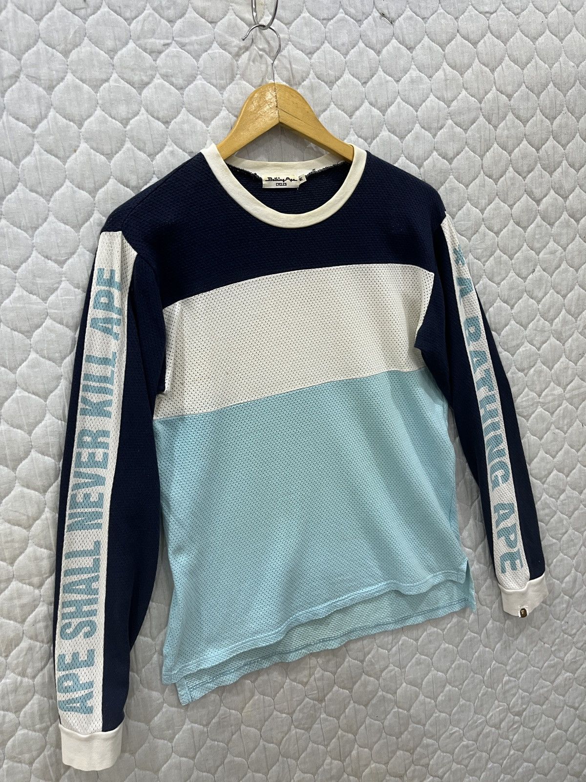 A BATHING APE CYCLES MESH LONG SLEEVE TEE - 3