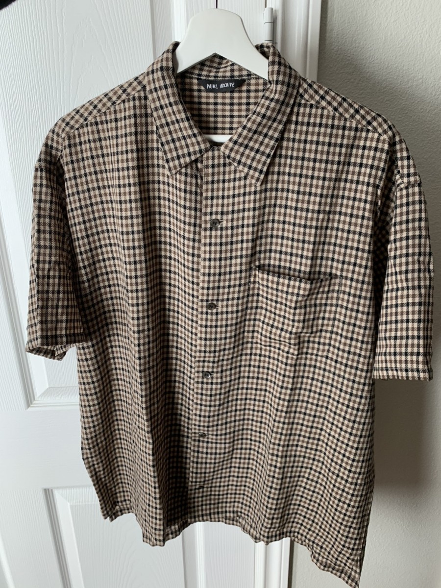 Vainl Archive - beige gunclub wool short sleeve shirt L 20ss - 1