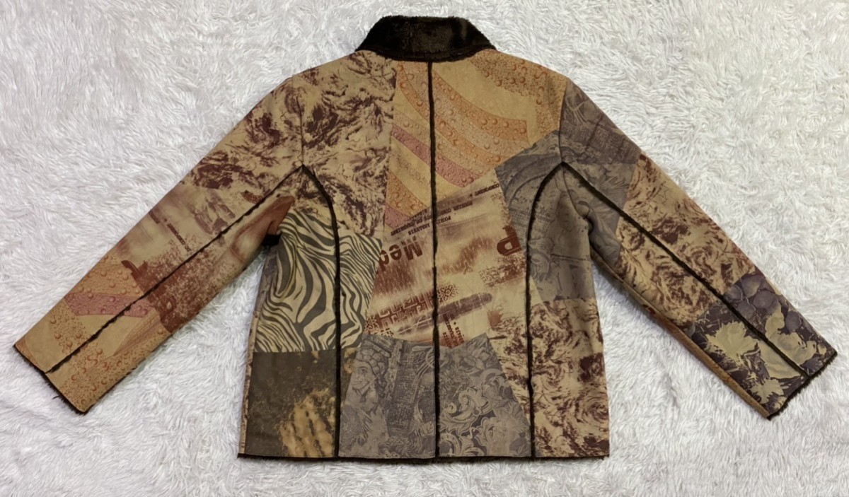 Japanese Brand - Chic Fleur Faux Fur Lined Fullprint Jacket - 3