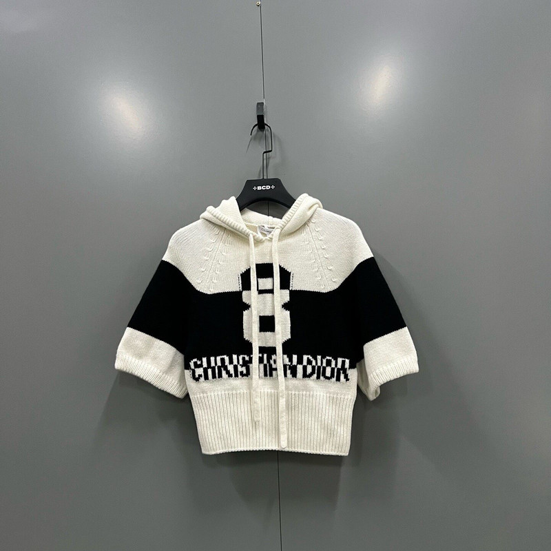 Dior Color-Blocked Logo Cashmere Hoodie - 1