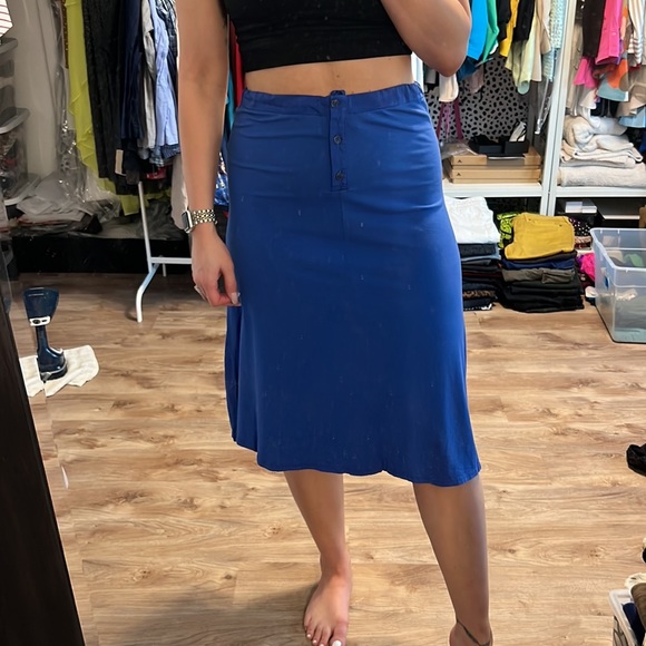 James Perse Bright Blue Midi Skirt - 2