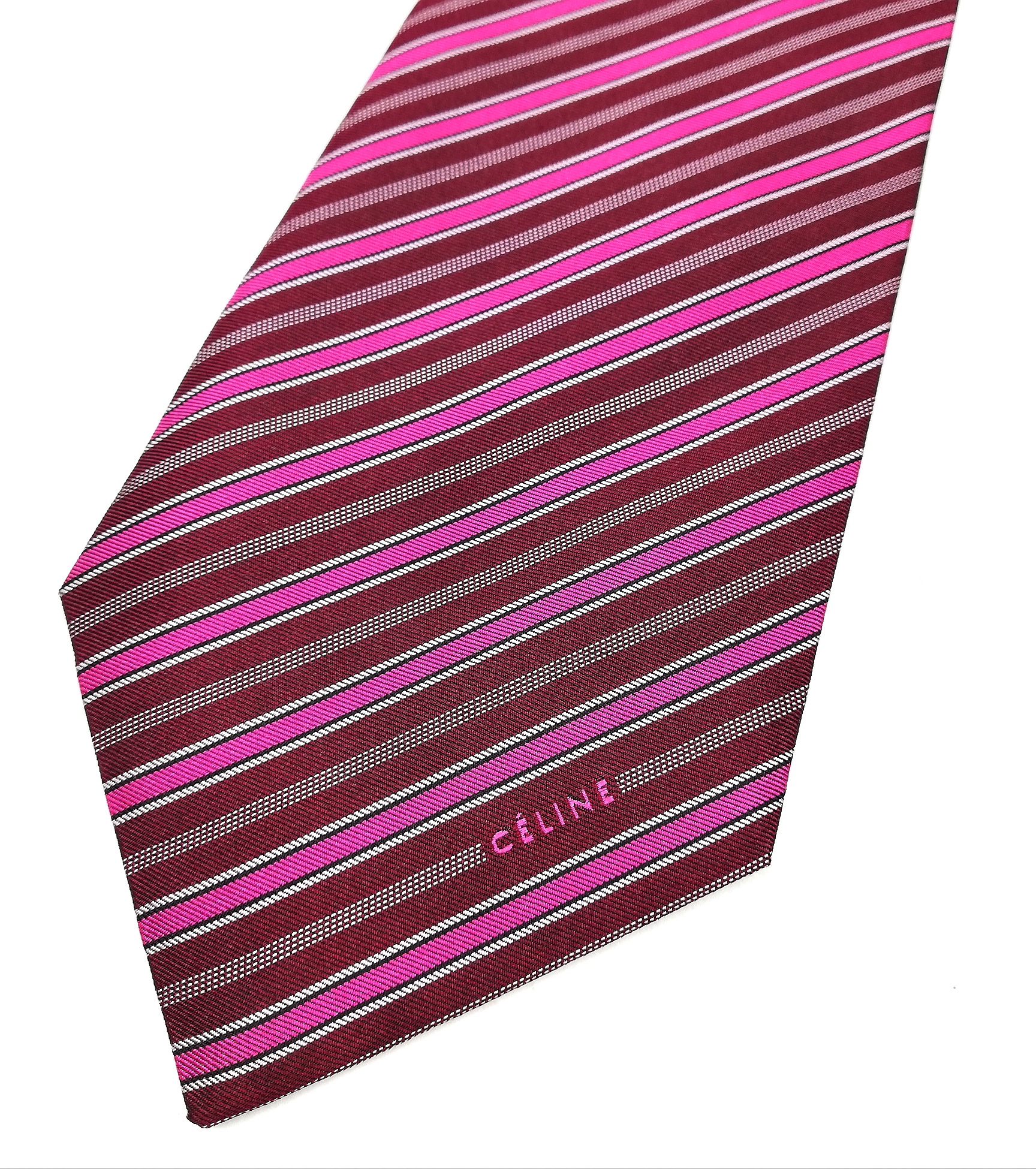 Celine Regimental Silk Tie made Italy Men Luxury Style - 4