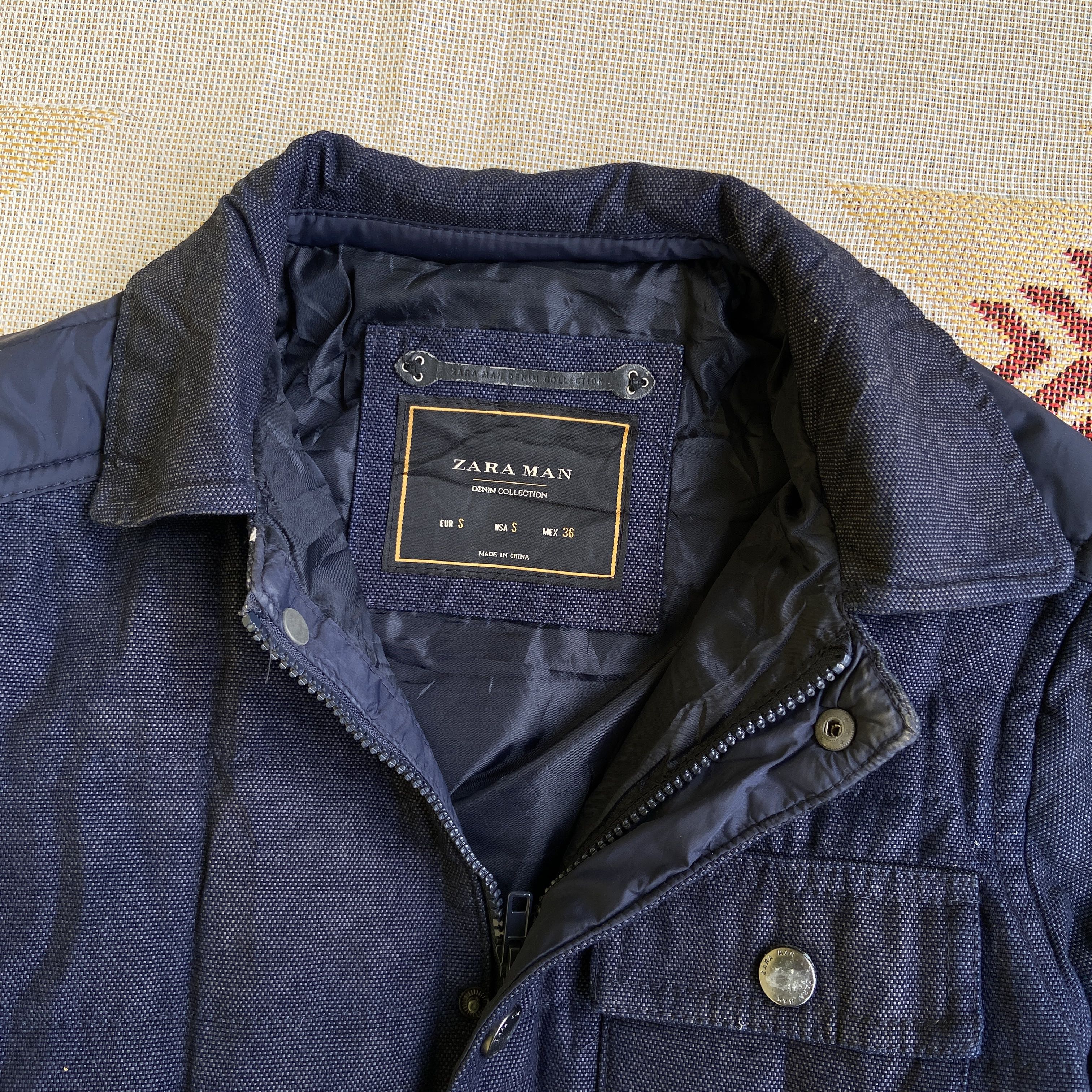 Zara Man Duck Canvas Workers Jacket Navy - 5