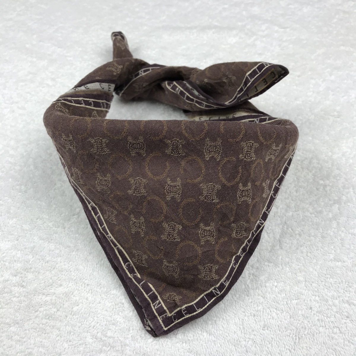 Bandana Handkerchief Neckerchief brown monogram - 5