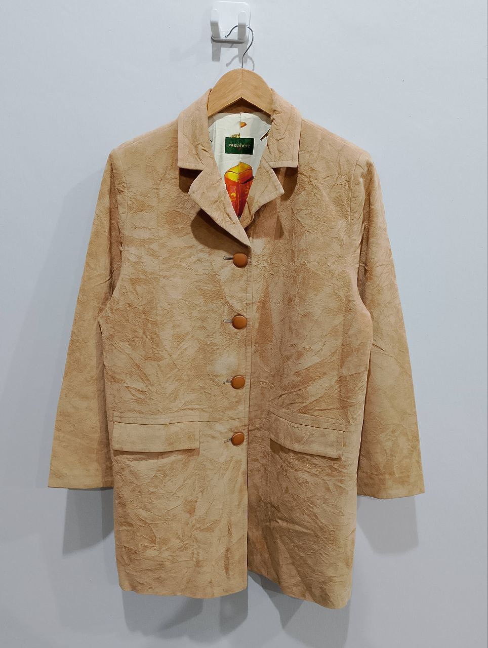 Archival Clothing - RAMABERE Tricot Japan Made Single Breasted Rayon Trench Coat - 2