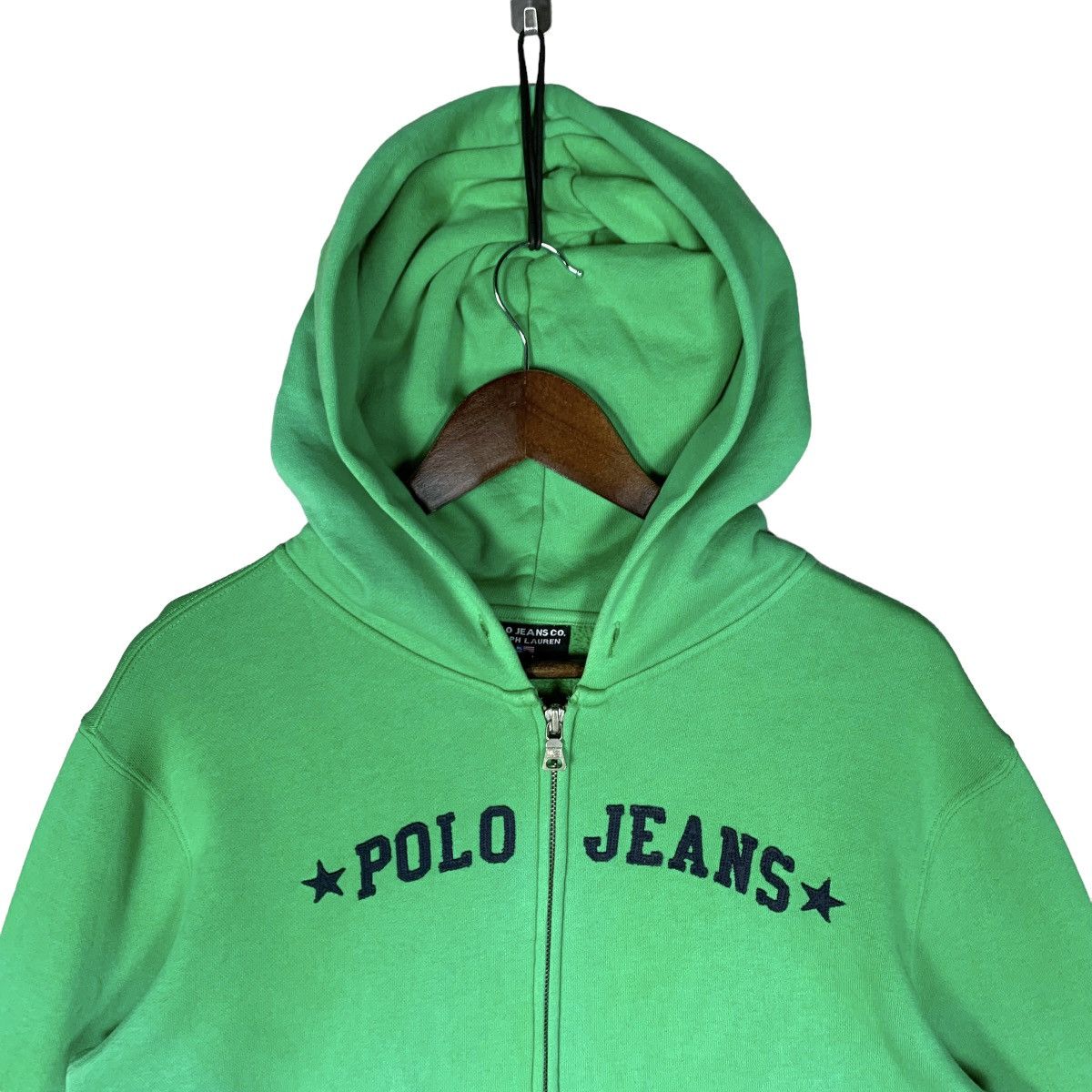 Vintage Polo Jeans Ralph Lauren Zip Up Crop Top Hoodie - 2