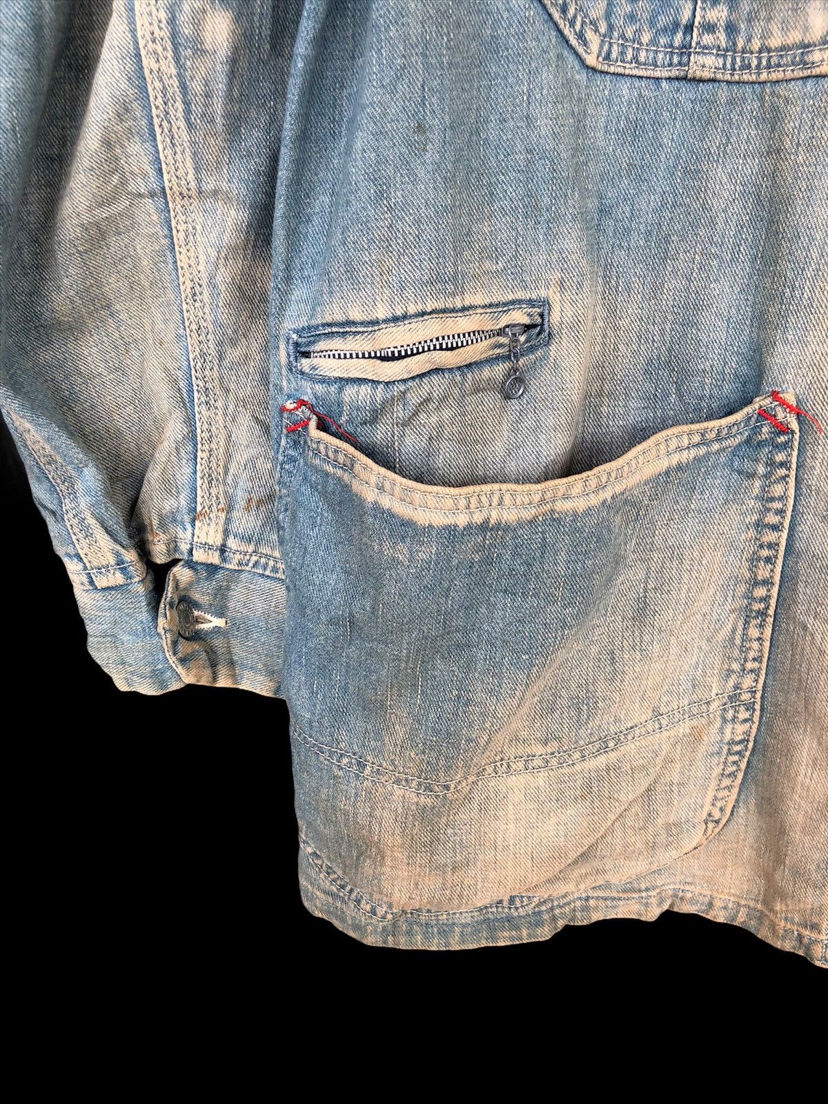 🏴󠁧󠁢󠁥󠁮󠁧󠁿 60s Repro Indigo Patina Distress Denim Jacket - 4