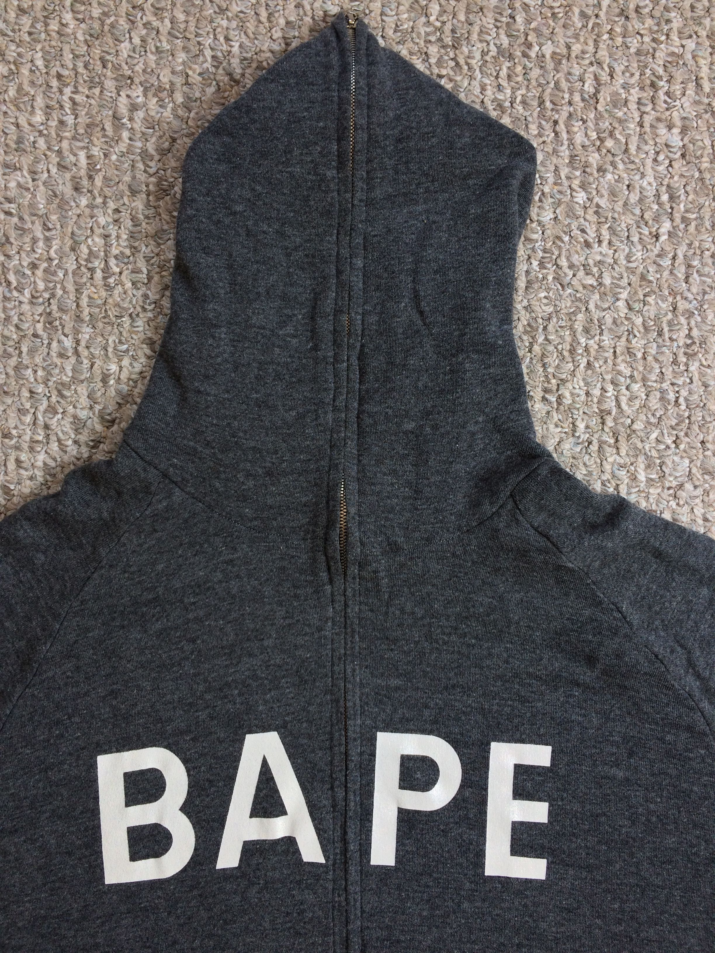 OG Bape Full Zip Thermal Spellout Hoodie - 2