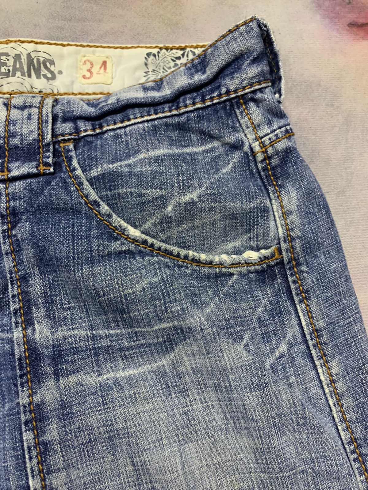 Flare Vintage Guess Jeans Washed Denim - 9