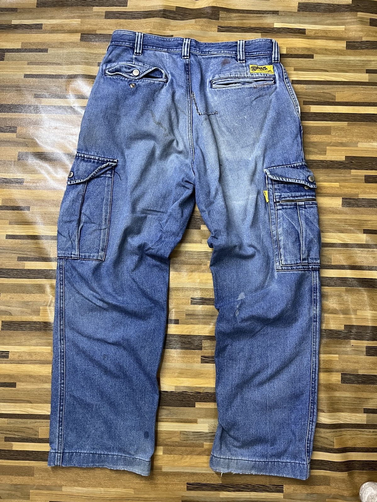 Distressed Denim - Worn Even River Japanese Cargo Denim Ripped Baggy Style - 18