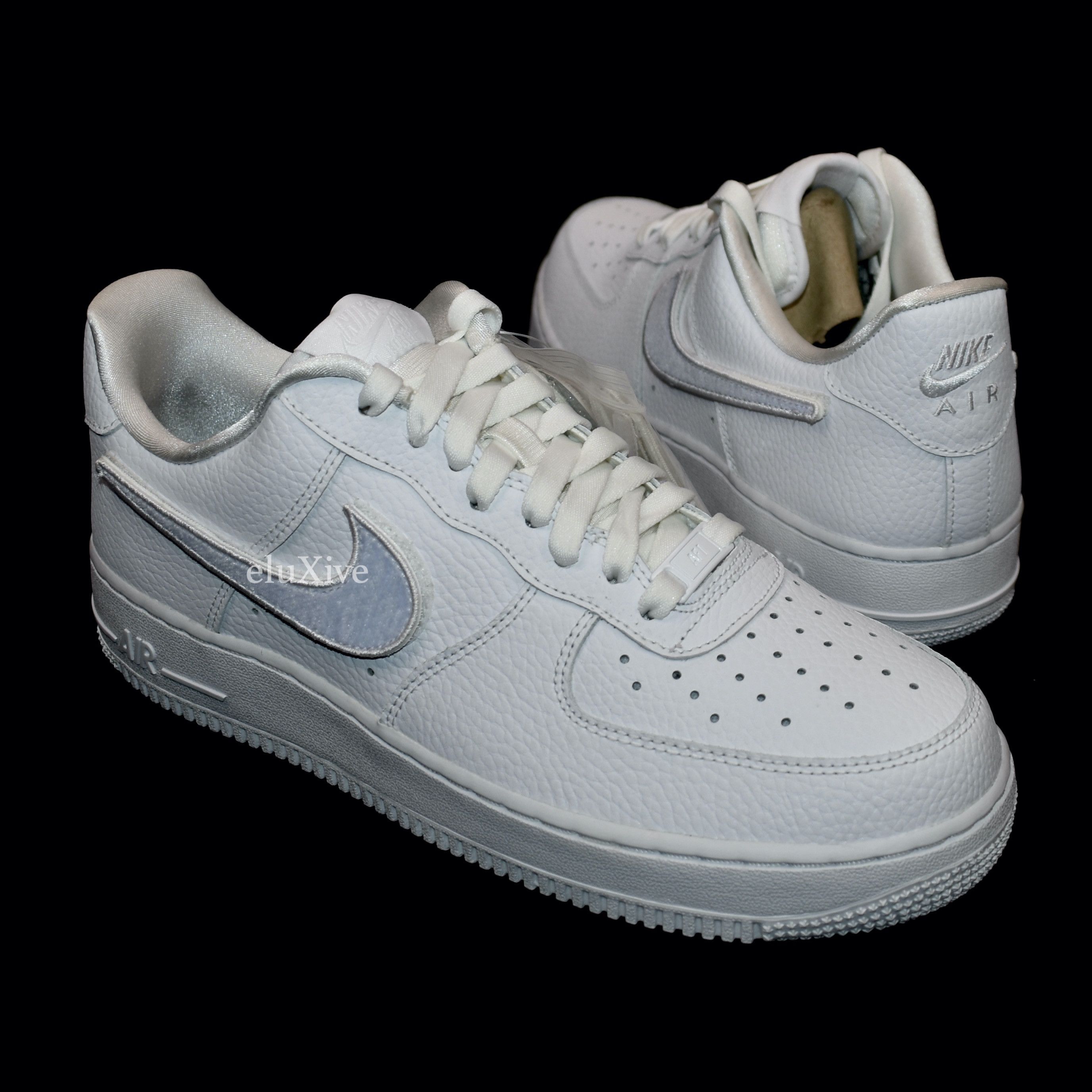 Nike Air Force 1-100 Velcro Swoosh Pebbled Leather White - 1