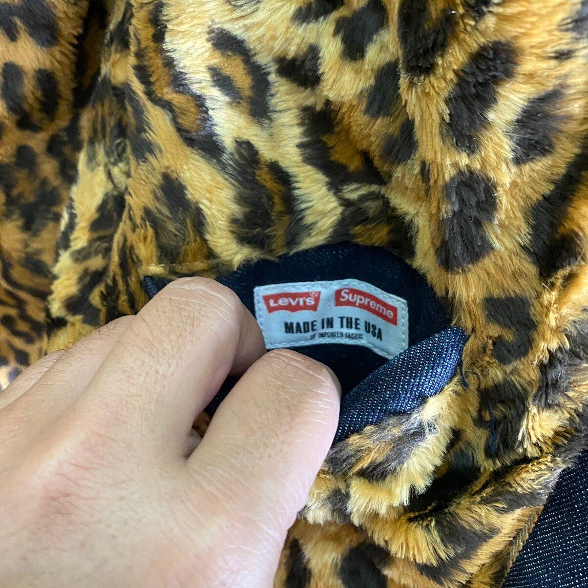 Supreme x Levi's RAW Leopard Denim Jacket S Size - 14