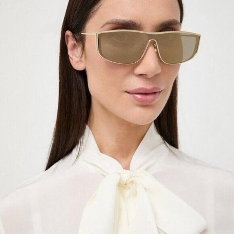 NEW SAINT LAURENT SL605 LUNA 004 SHIELD GOLD SUNGLASSES SAIN - 1