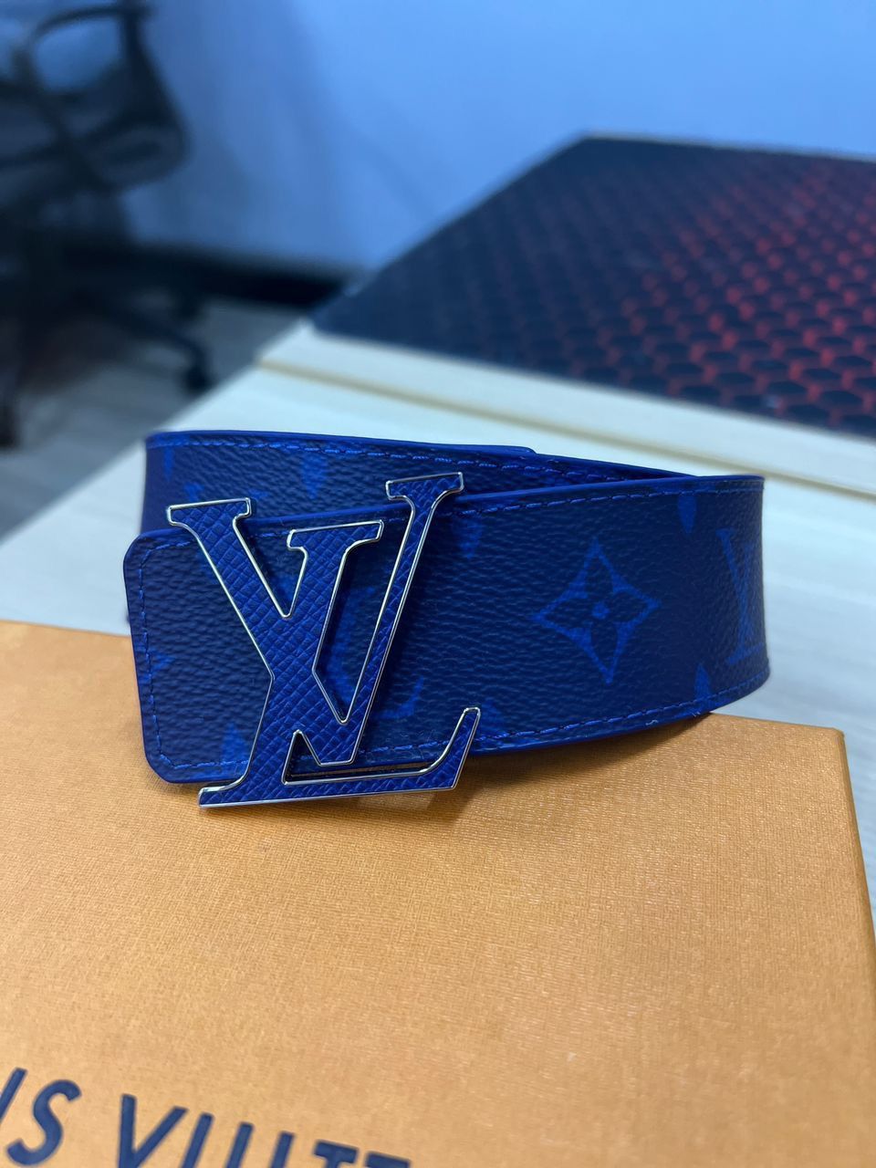 Authentic Louis Vuitton COBALT TAIGARAMA MONOGRAM INITIALES - 1