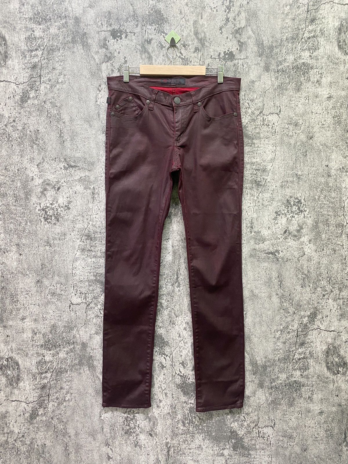 ROCK & REPUBLIC Maroon Waxed Pant - 1