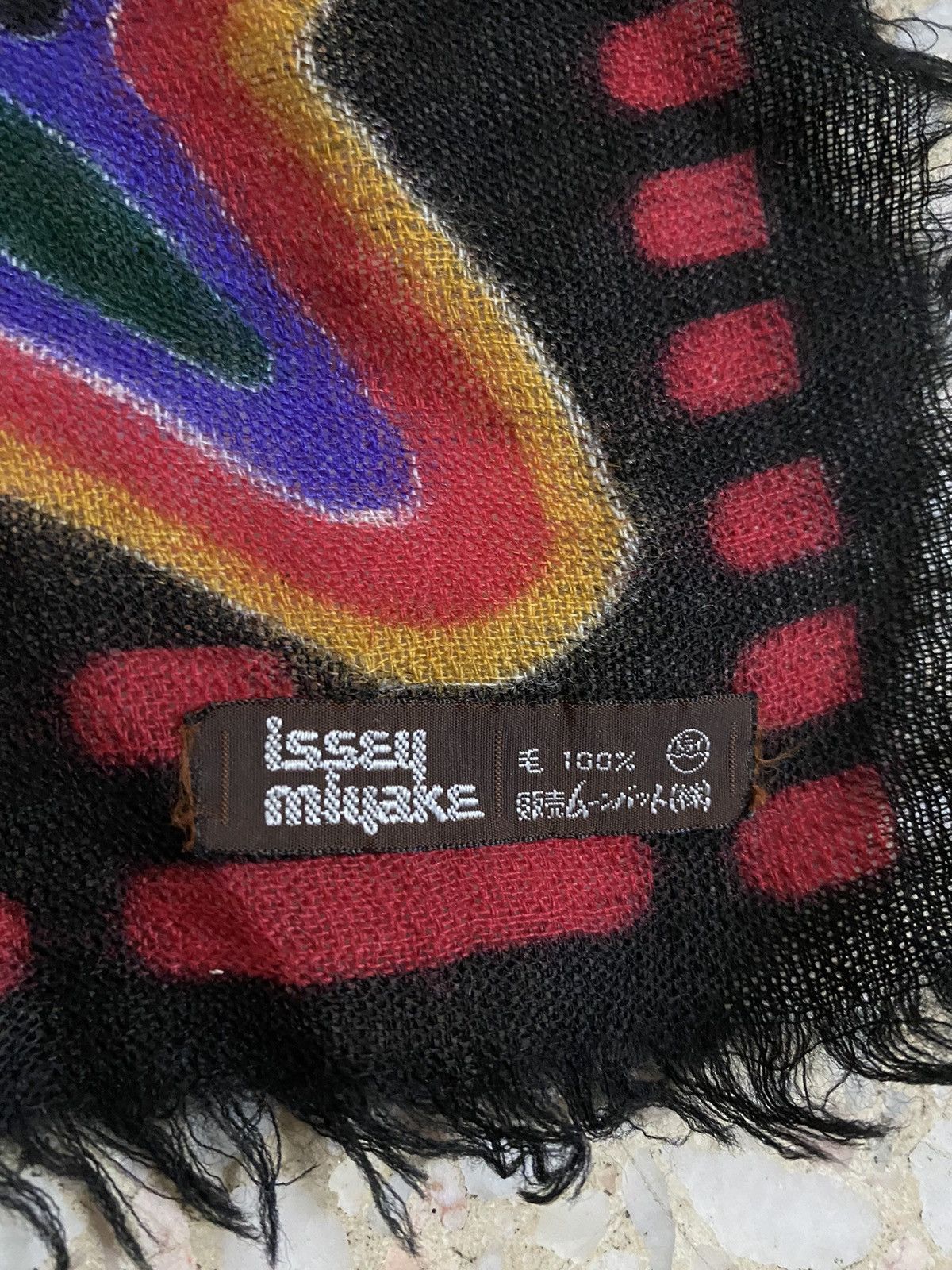 Vintage 80’s Issey Miyake Textile Art Square Scarf - 8