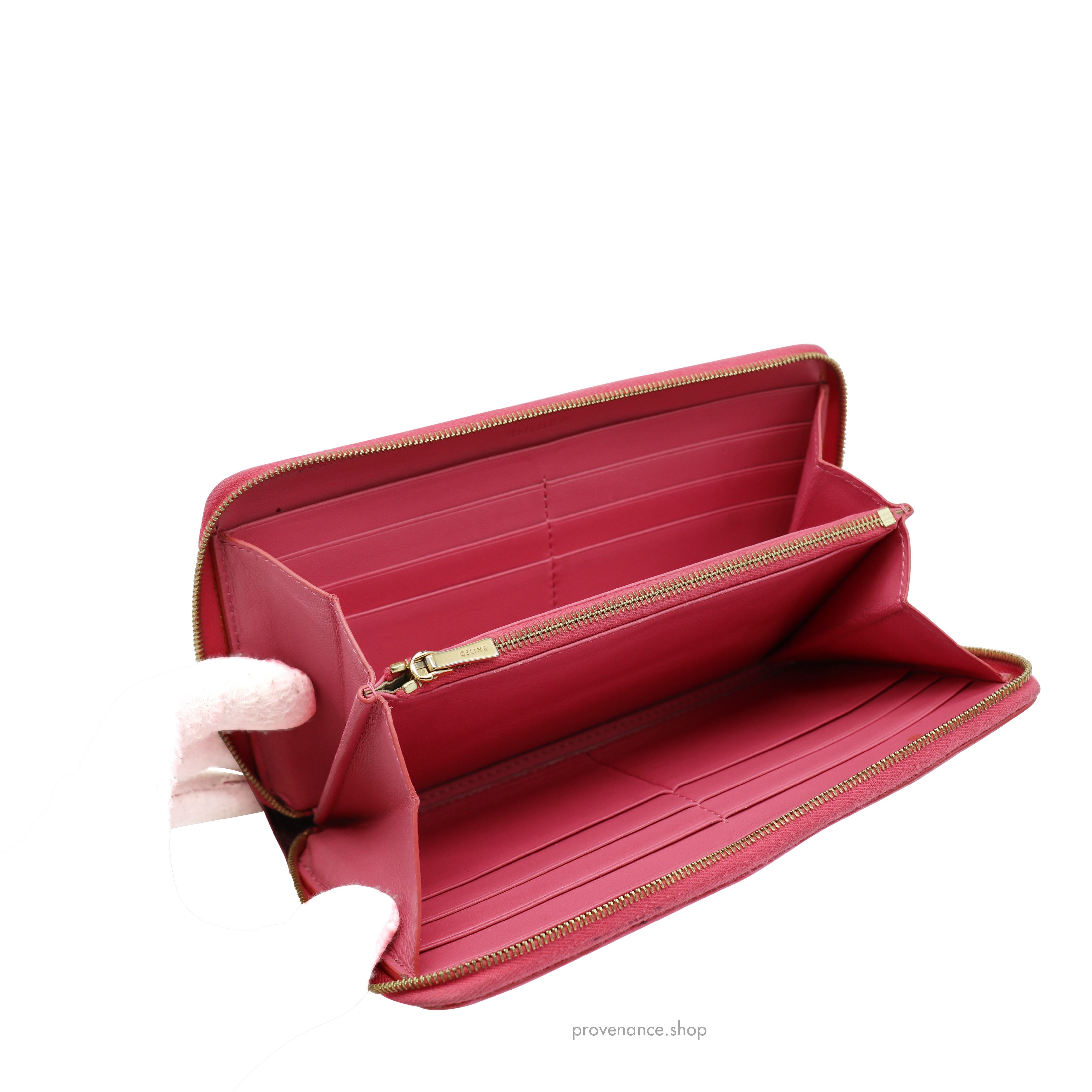 Celine Multifunction Zip Wallet - Pink/Burgundy - 6