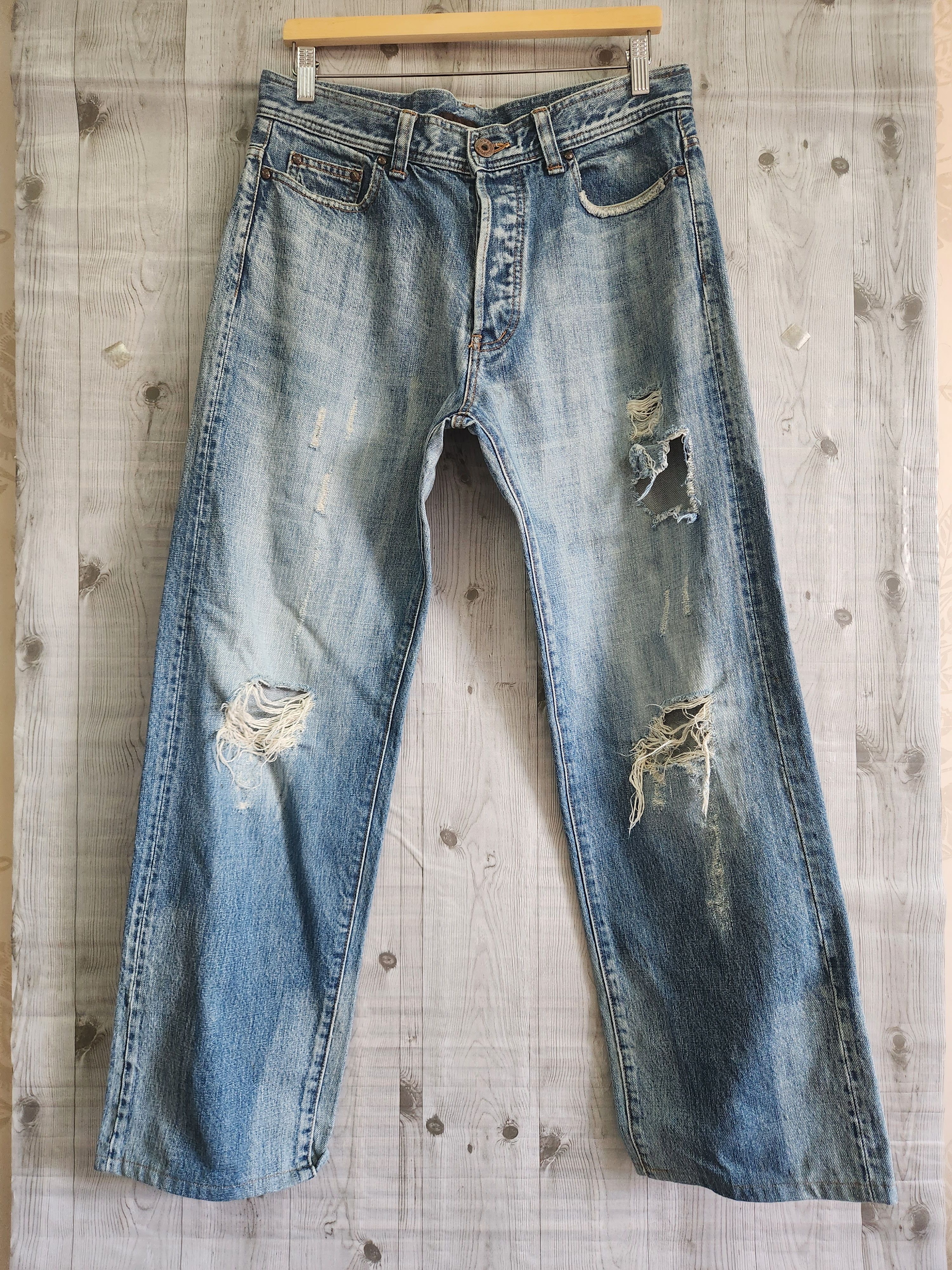 Vintage King Clover Zero Karat Distressed Denim Jeans Japan - 1