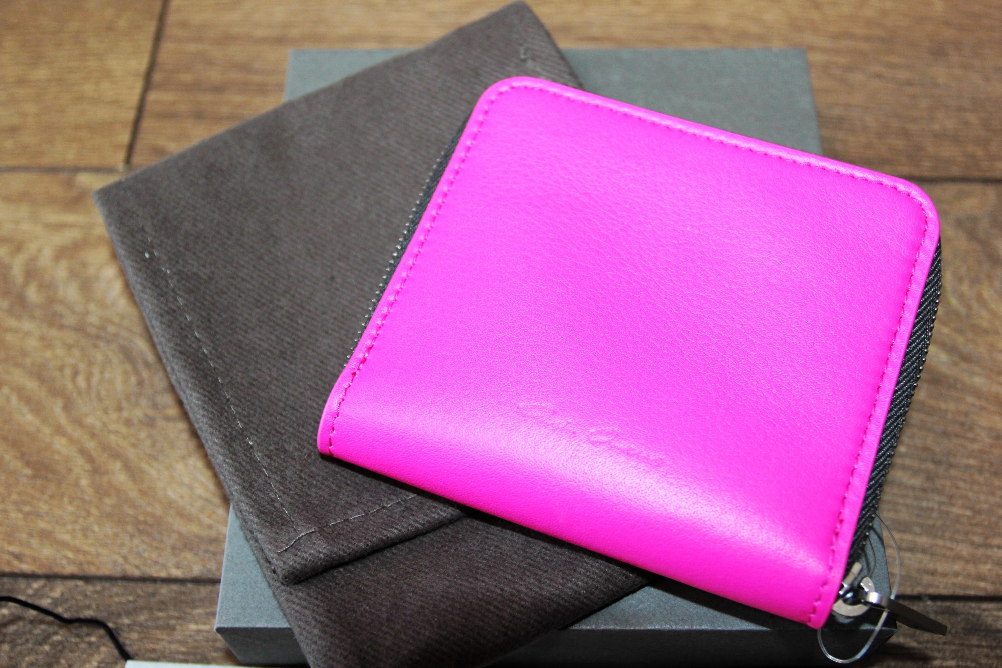 BNWT SS23 RICK OWENS "EDFU" ZIPPED WALLET PINK - 2