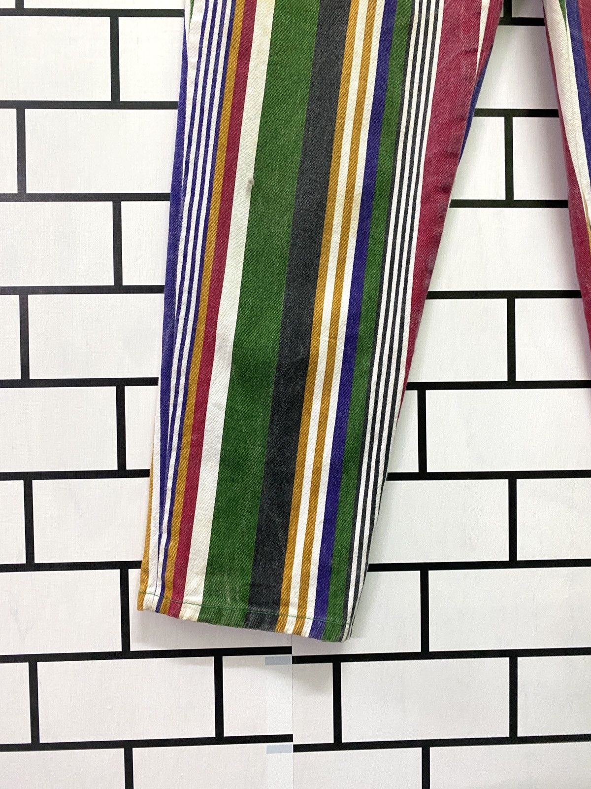 Vintage Striped Multicolour Baggy Pants - 8