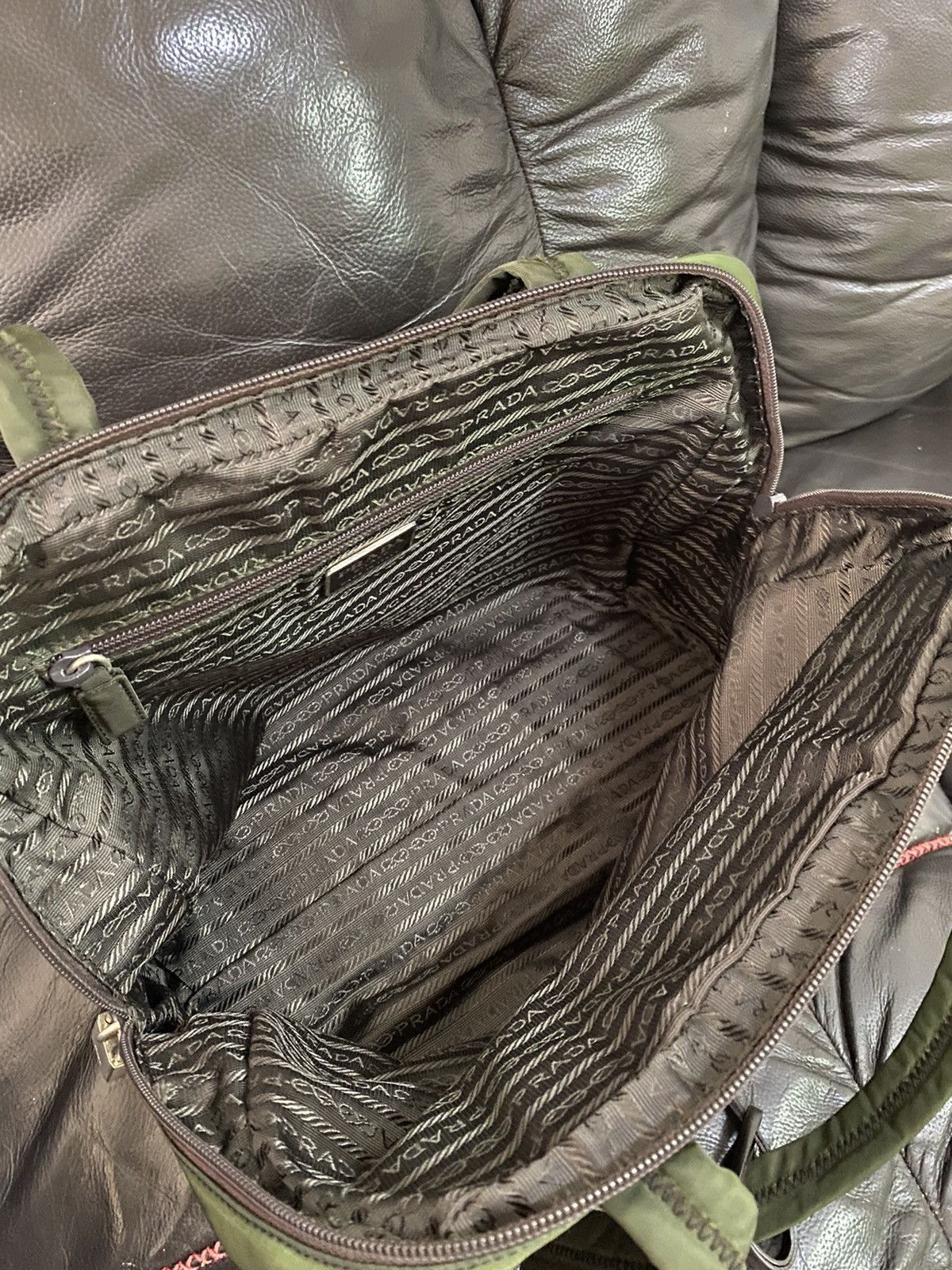 Authentic Vintage Prada Tessuto Nyalon Green Shoulder Bag - 20