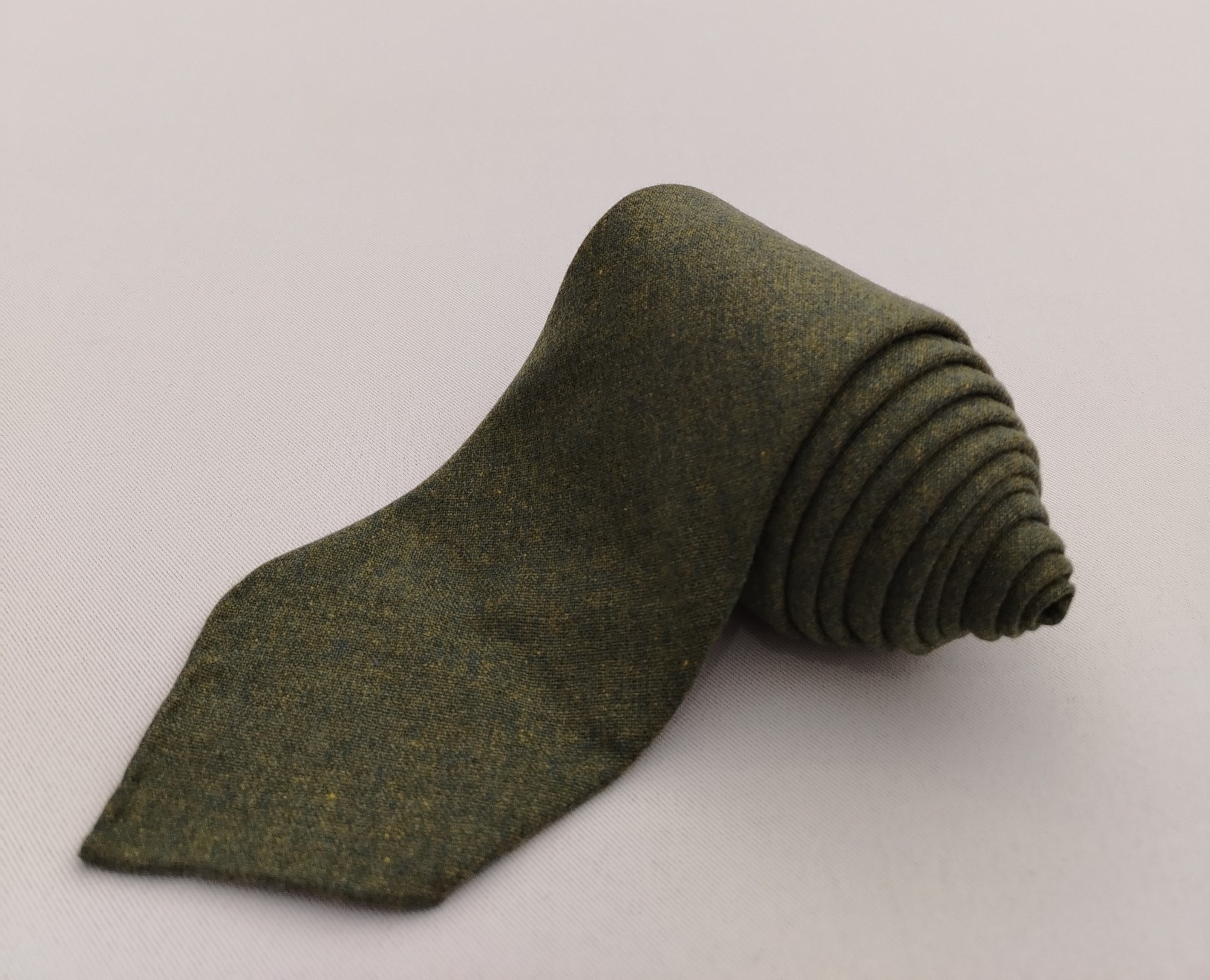 Vintage Hermes Paris Pure Cashmere Designer Necktie Solid Pattern Gray Used Tie France - 2