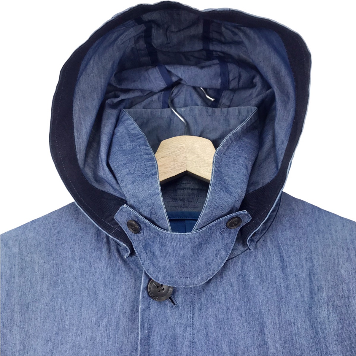 Blue Denim Hoodie Chambray Jacket - 6