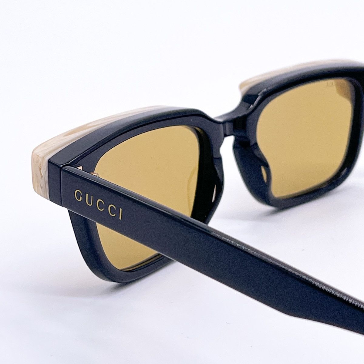 NEW GUCCI GG1166S 001 UNISEX SQUARE BLACK BEIGE SUNGLASSES - 9