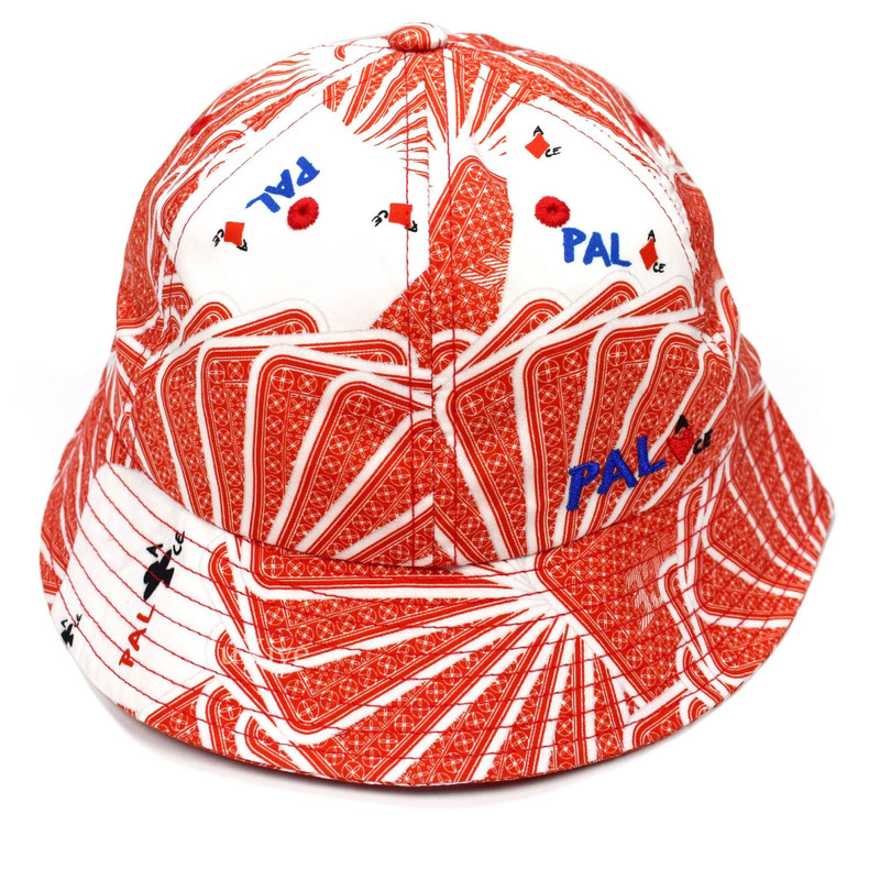 Palace JCDC Playing Cards Print Bucket Hat Red DS - 1