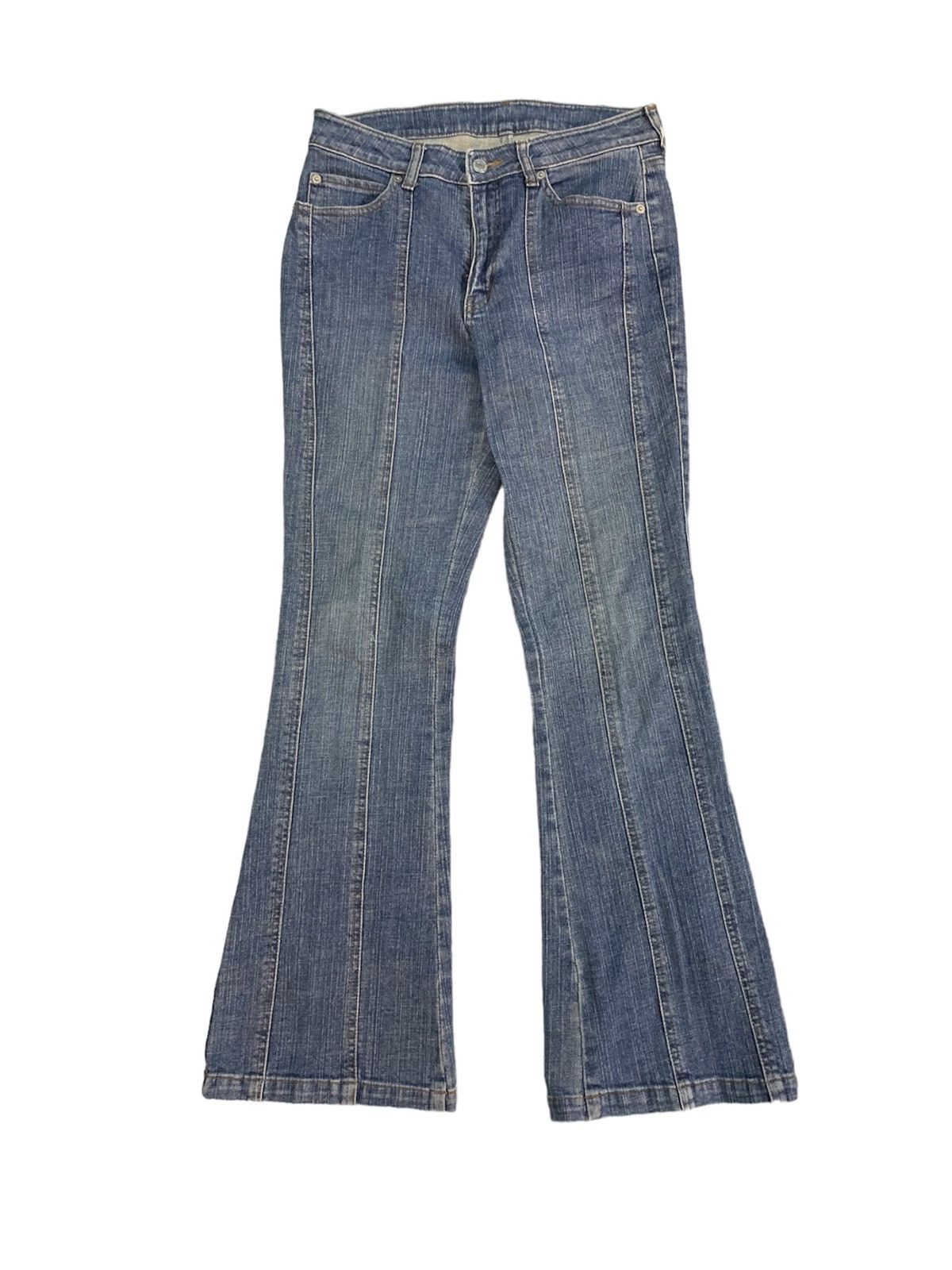 Flared Japanese Brand Washed Denim - 1