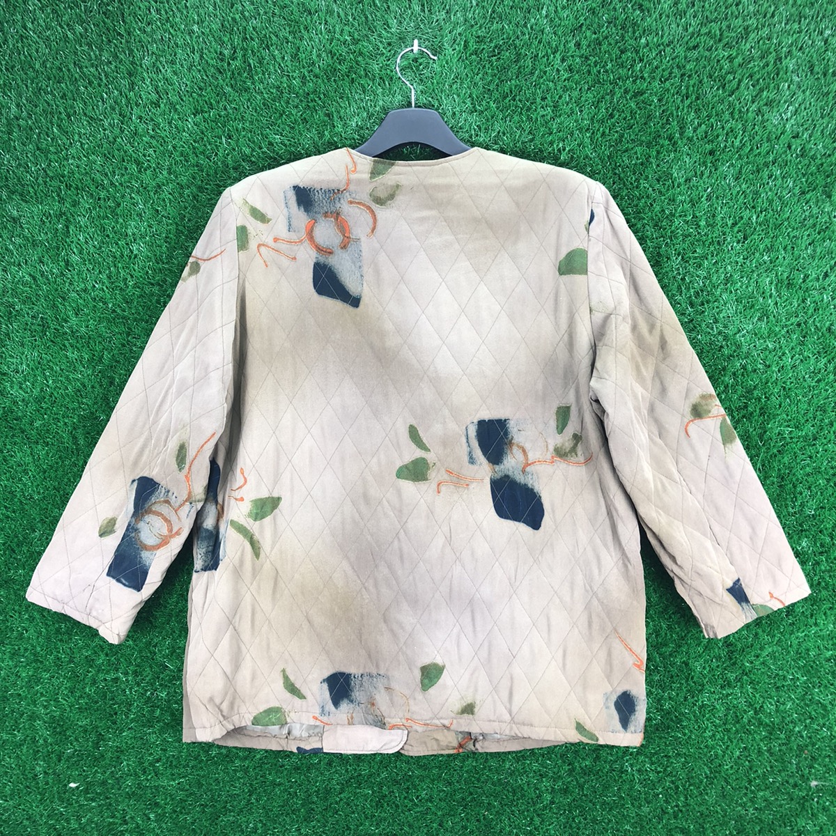 Vintage - Vintage 90's Quilted Silk Cardigan Jacket - 4