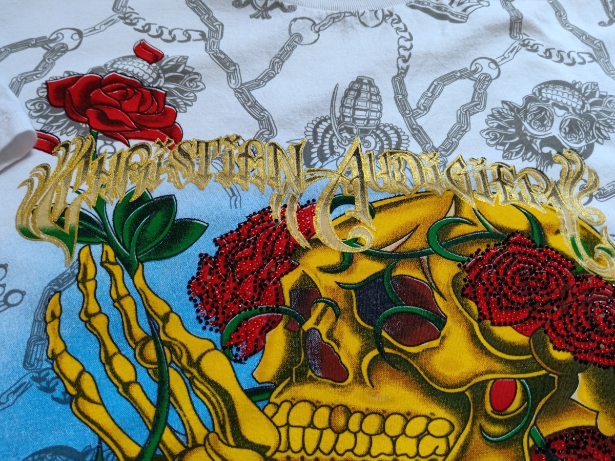 Christian Audigier - Christian Audiger Beads Skull TShirt - 6