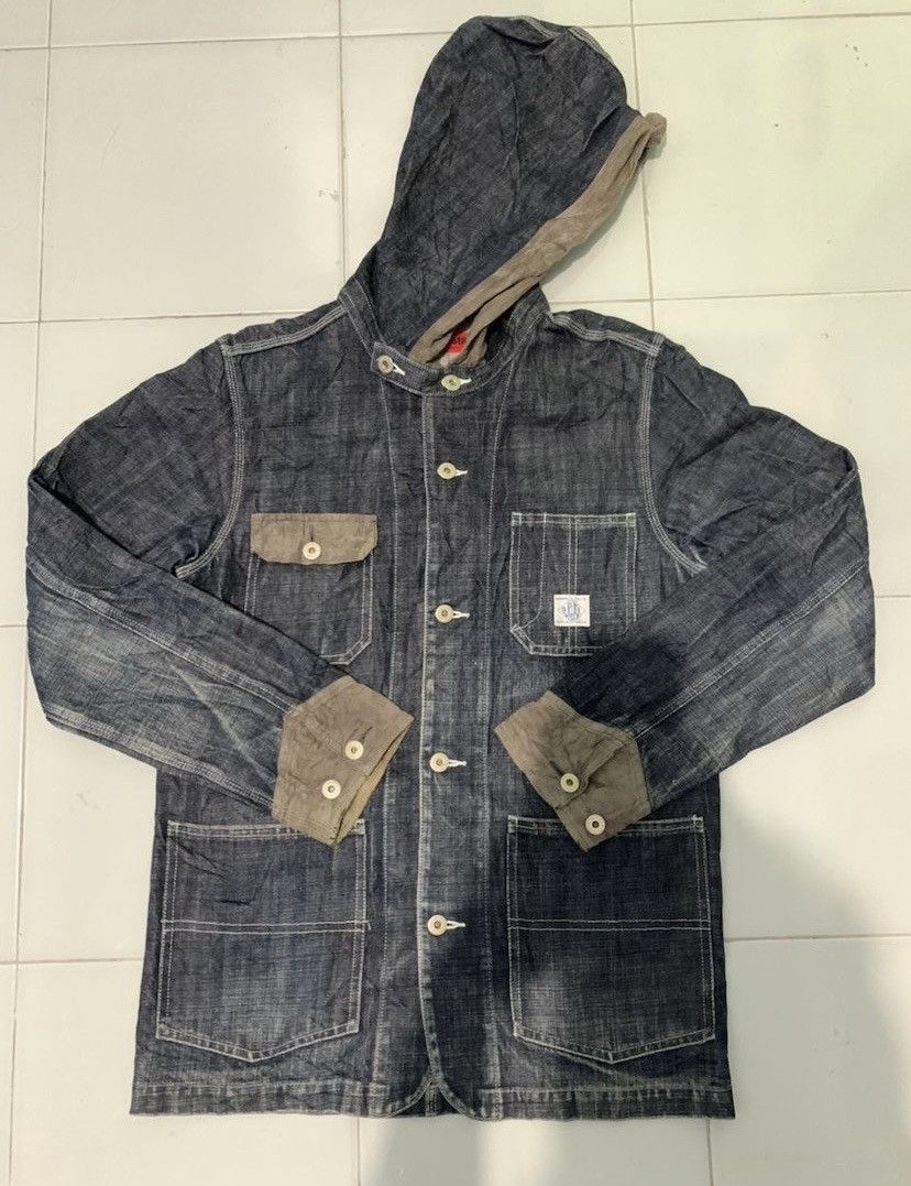 💥Vintage Optimystic Denim Fly Button Hooded Jacket - 4