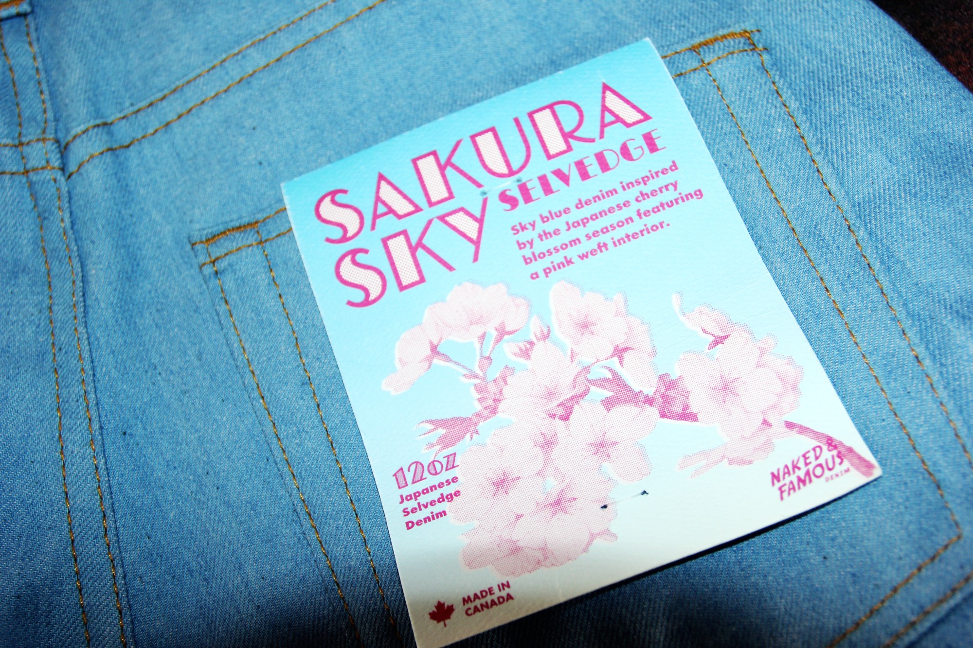 BNWT SS23 NAKED & FAMOUS EASY GUY SAKURA SKY JEANS 28 - 6