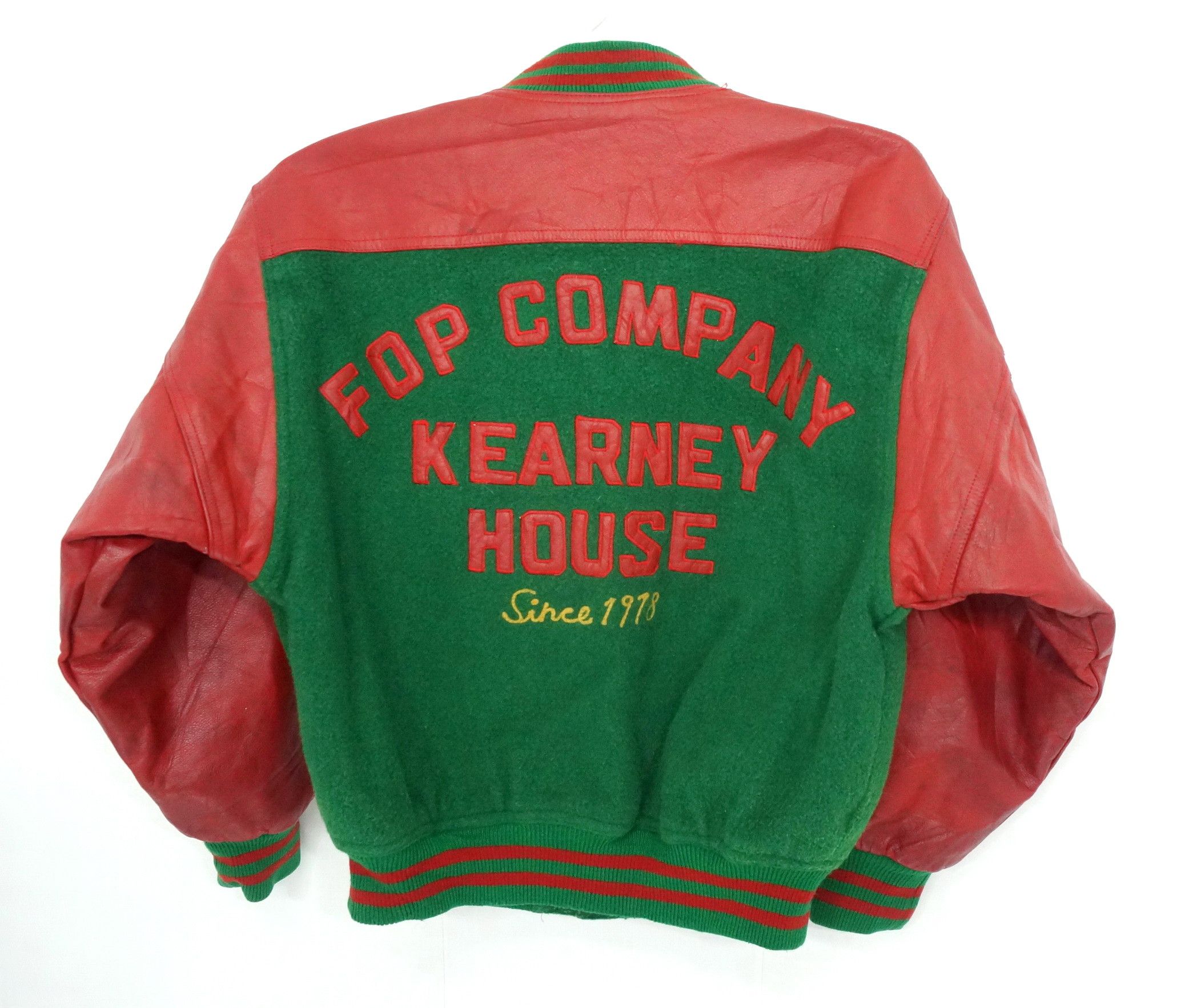 🔥Vintage🔥 KEARNEY HOUSE Leather Sleeve Varsity Jacket - 3