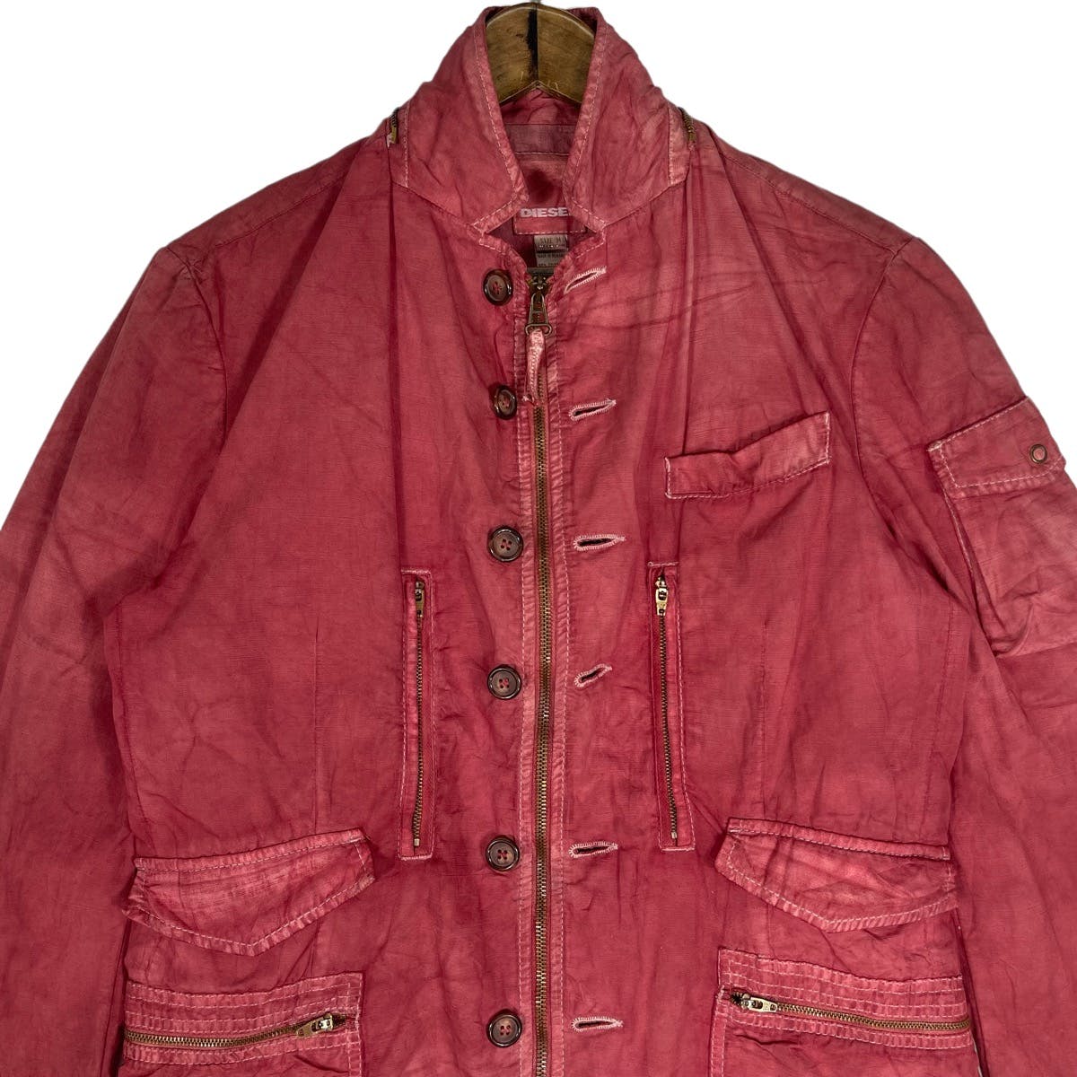 Diesel Stonewash Dye Red Lampo Jacket - 8