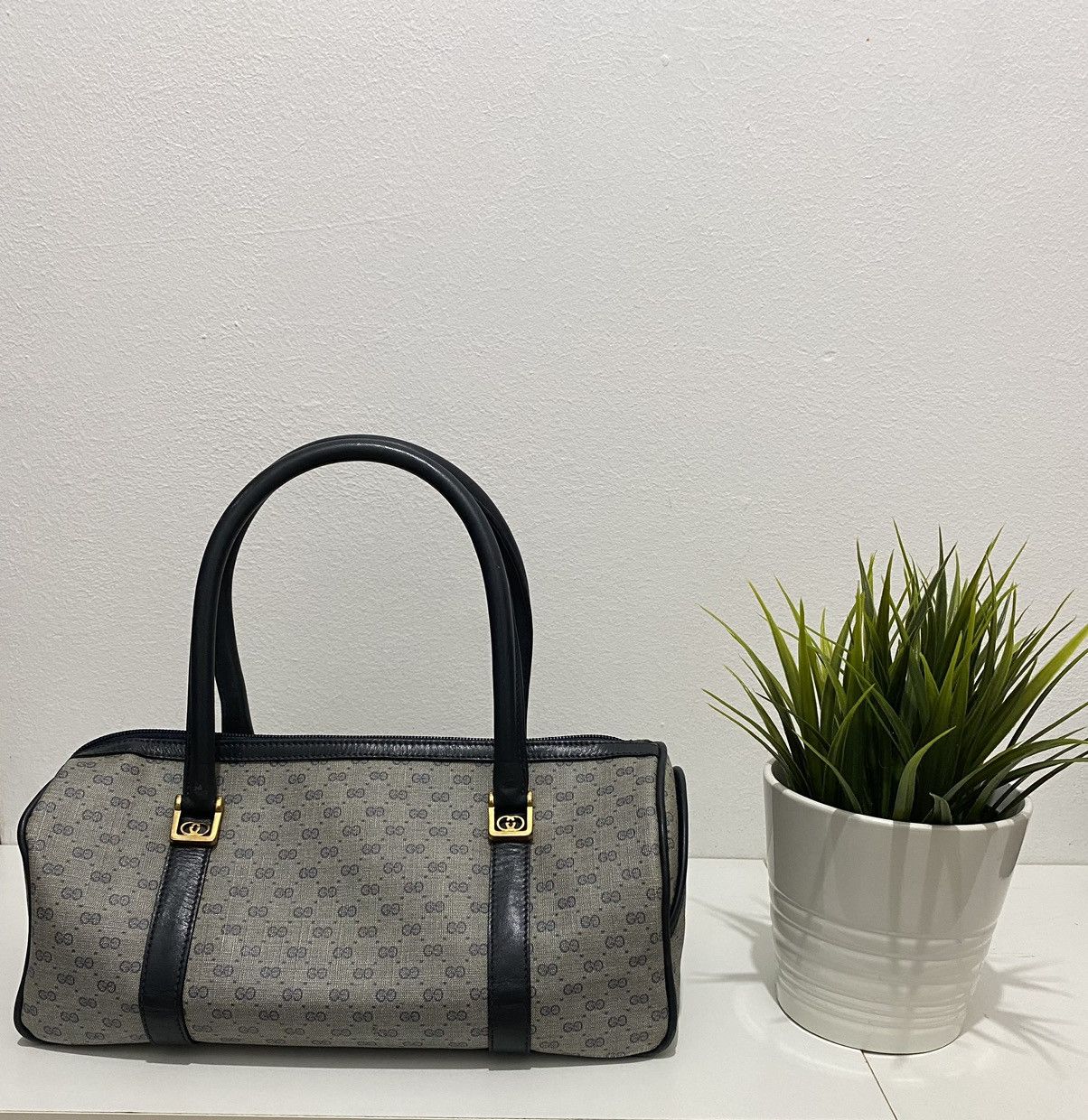 Authentic Gucci GG Boston Leather Bag - 1