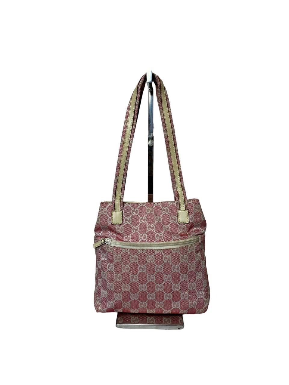 Vtg🔥Authentic Gucci Monogram GG Pink Mini Tote bag - 2