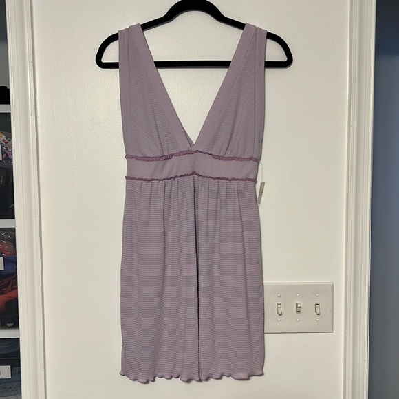 Charlotte Ronson Y2K Light Purple Waffle Babydoll Dress - 1