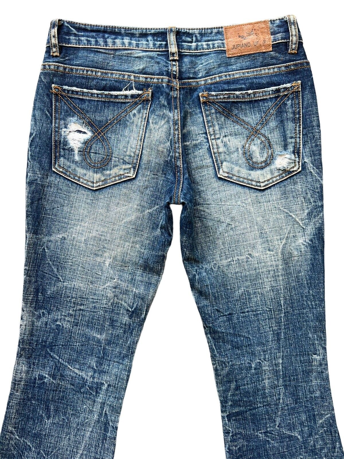 Distressed Denim - Juriano Jurrie Distressed Boot Cut Flare Denim Jeans 29x31 - 5