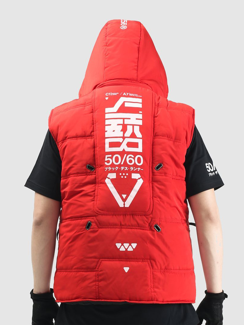 MACHINE56™ M56®/VT-R_G1 RED VARIANT PUFFER VEST ©2020_ ブラック・デス・ランナー - 1