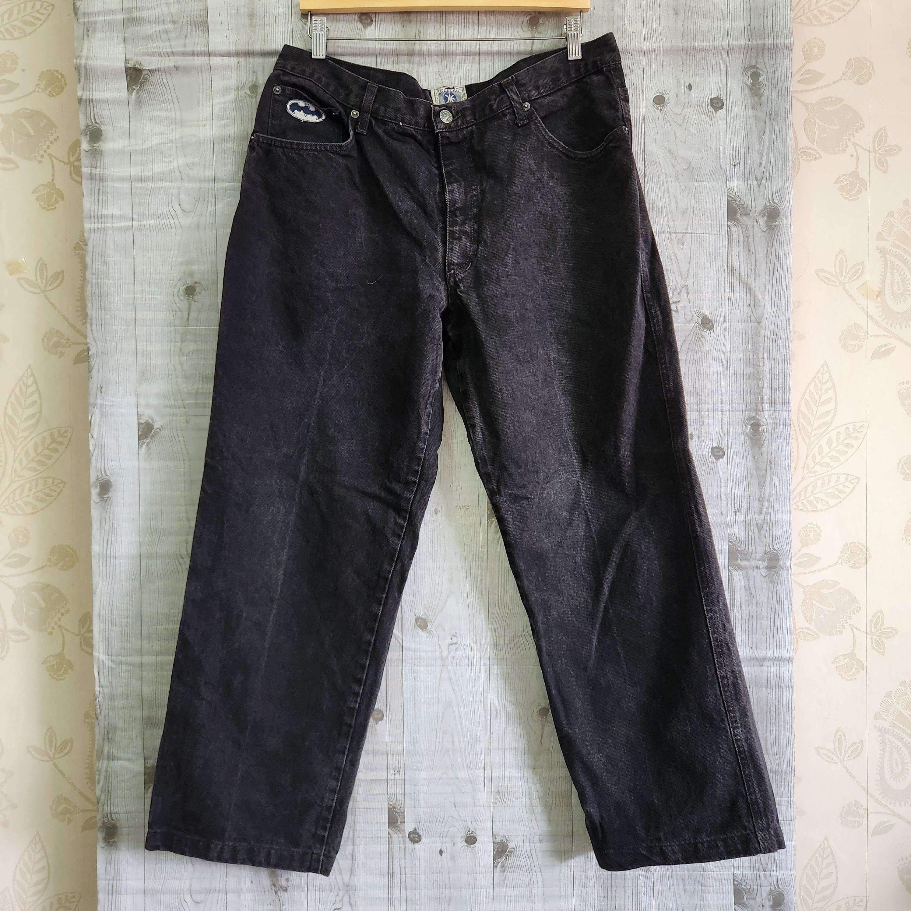 Vintage - Iceberg X Batman Baggy Denim Black Jeans Made In Italy - 1