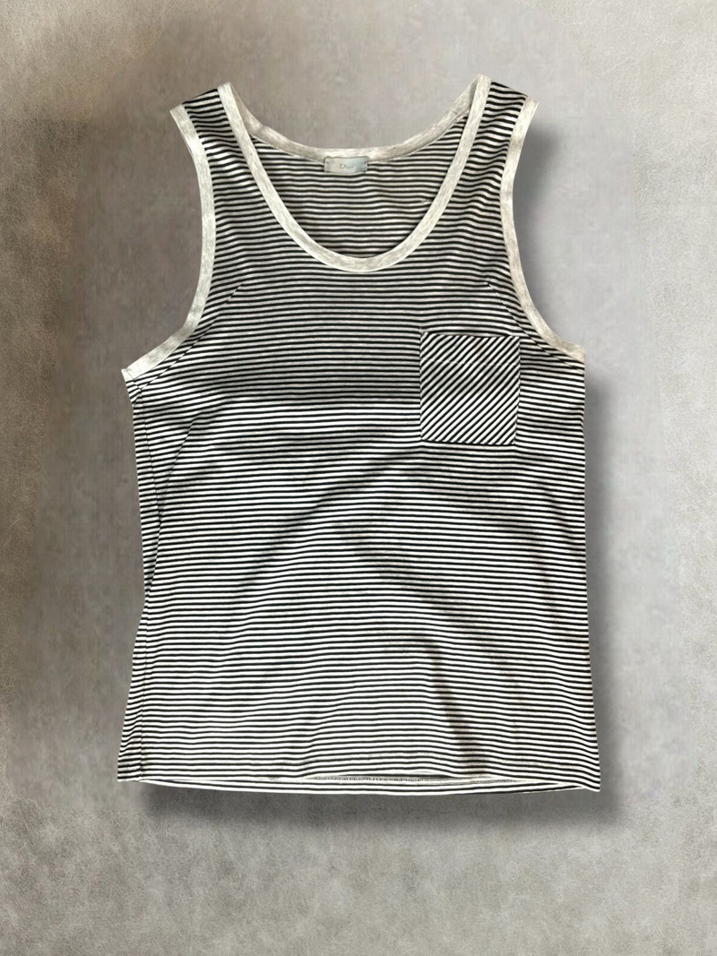 Dior Ss2005 Dior homme by hedi slimane striped pocket tank top