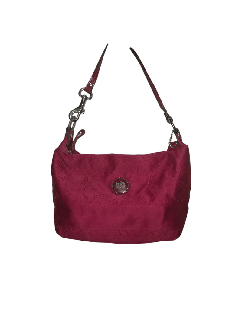 Coach monogram pink pochette hand bag baguette - 1